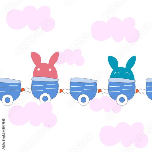 Cut animal seamless pattern.Vector illustration.