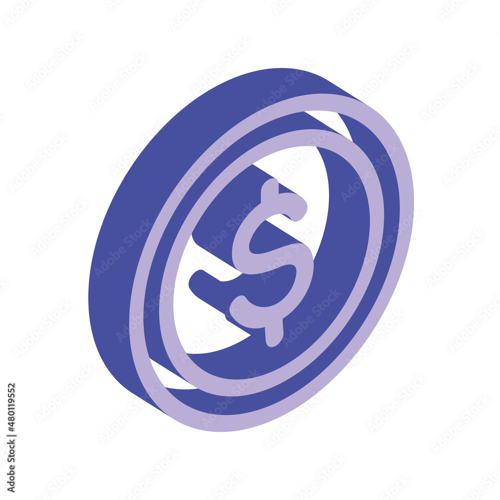 Fototapeta premium dollar symbol isometric