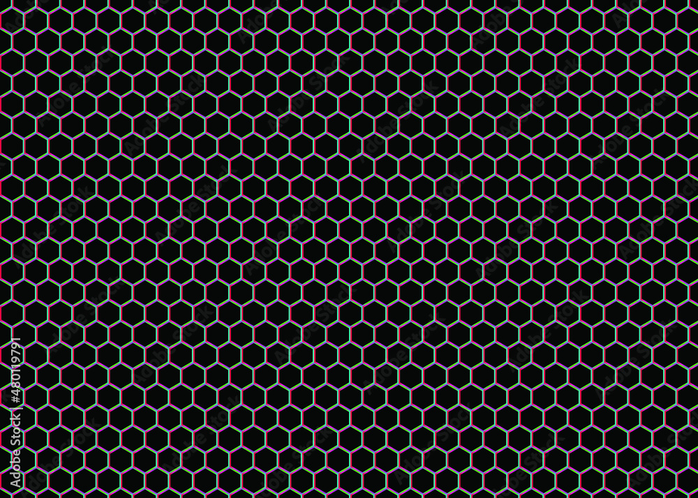 custom made wallpaper toronto digitalColored hexagon lines and black background