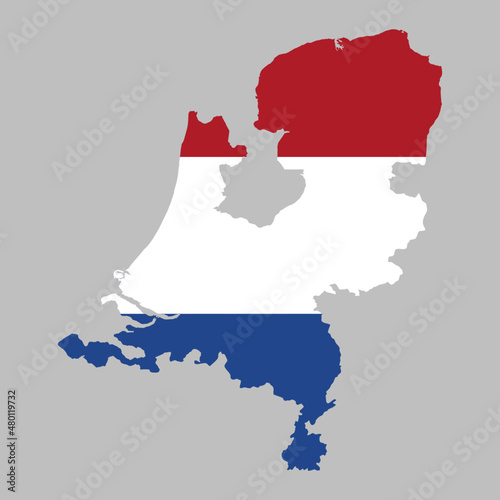 Netherlands flag inside the Holland map borders vector illustration 
