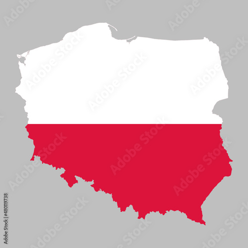 Poland flag inside the Polish map borders vector illustration 