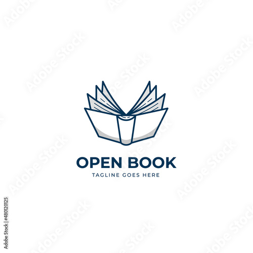 Open book logo icon education related symbol template