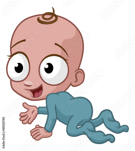 Cute Cartoon Happy Baby Cra...