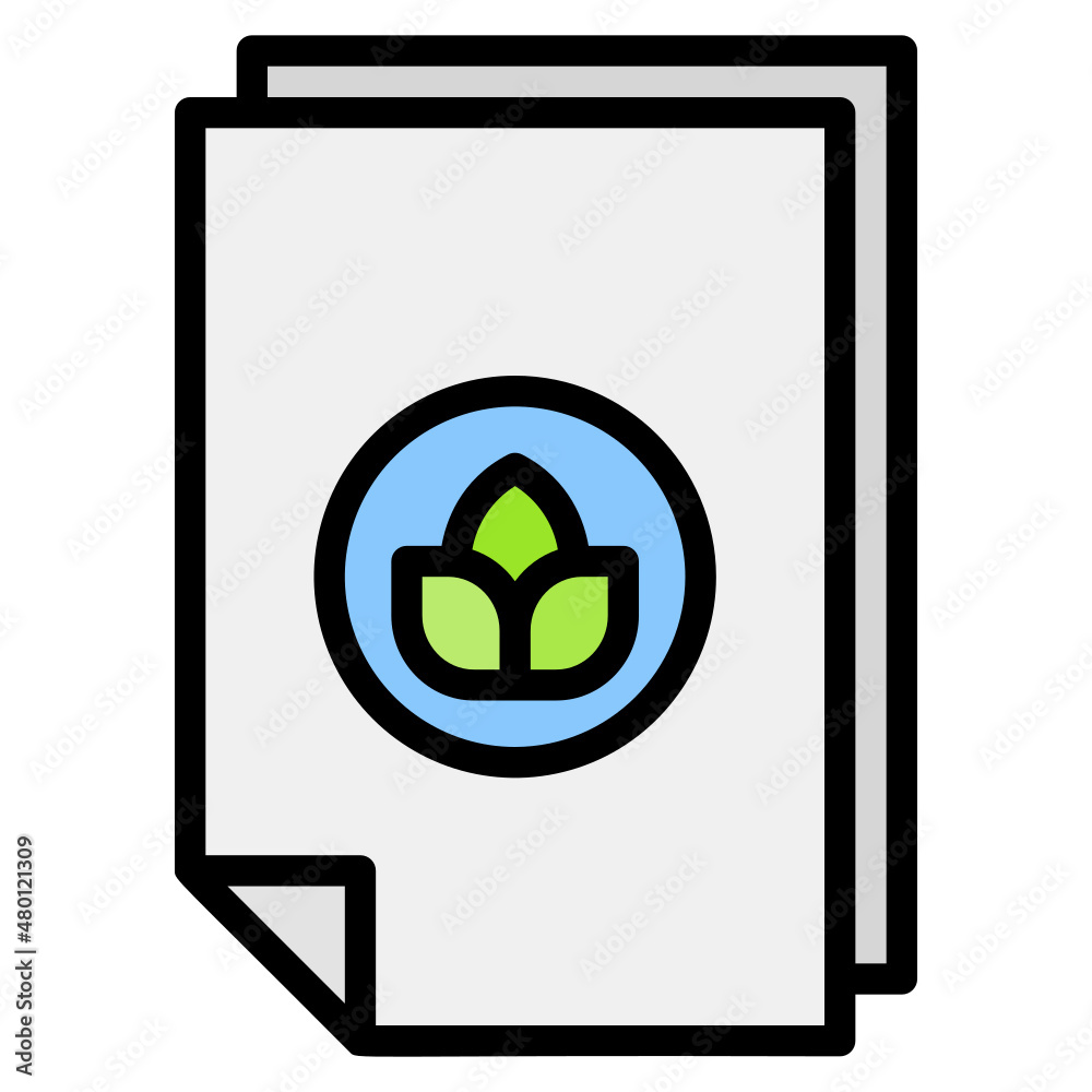 Eco Paper filled line color icon Eco Paper filled line color icon
