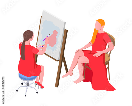 Female Portrait Artist Composition