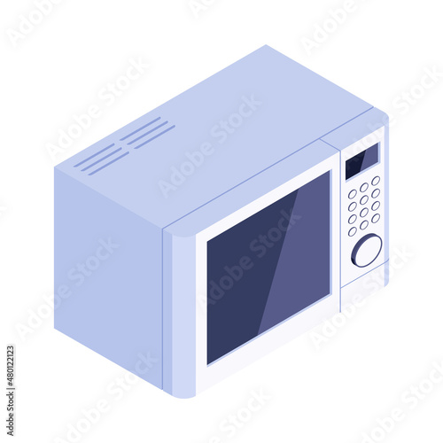 Microwave Oven Isometric Composition