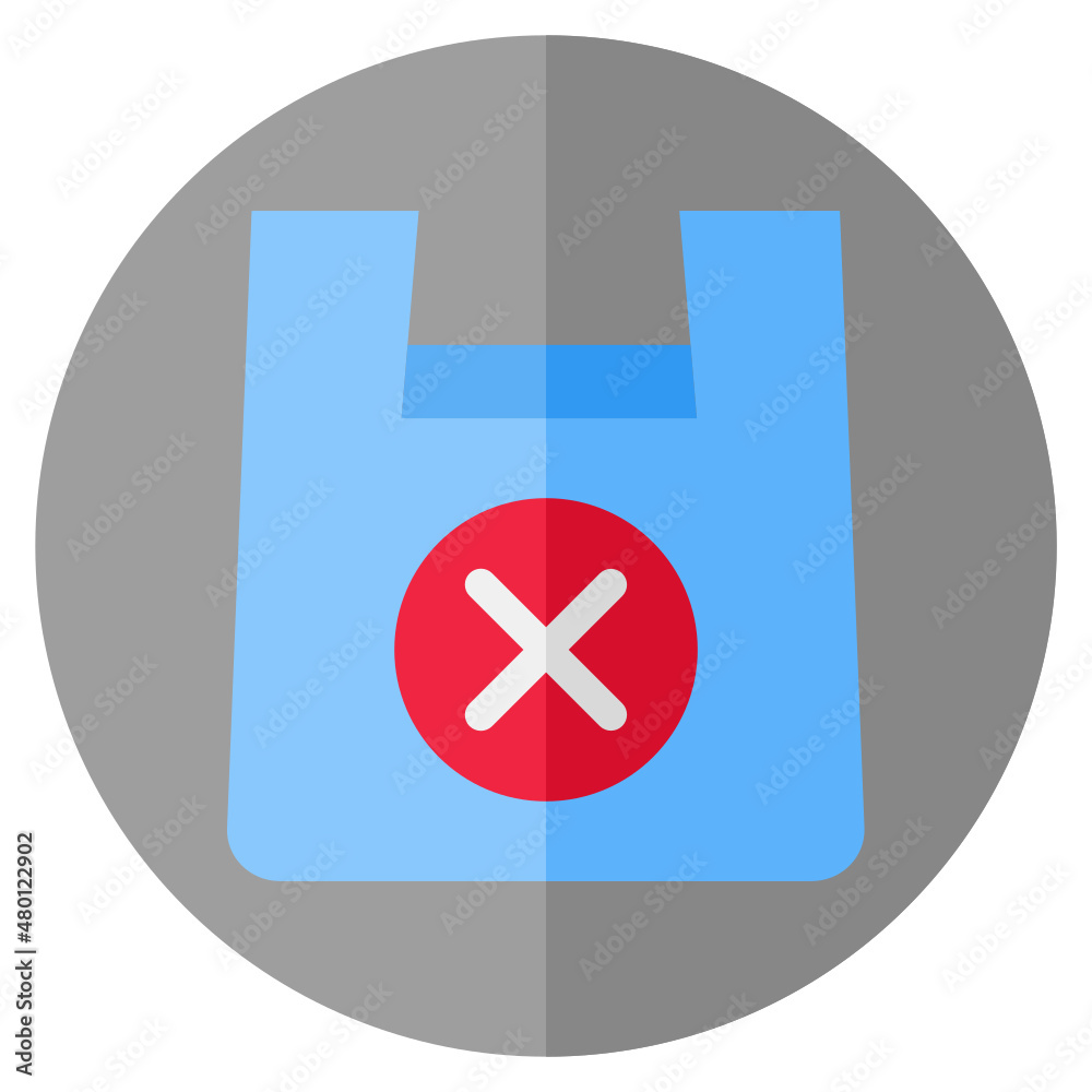 No Plastic Bag flat icon No Plastic Bag flat icon