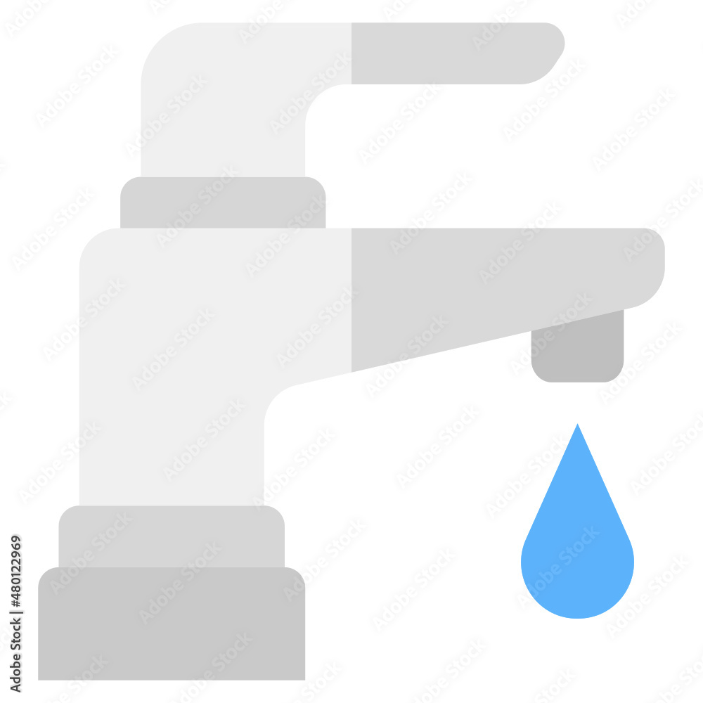 Water Tap flat icon Water Tap flat icon