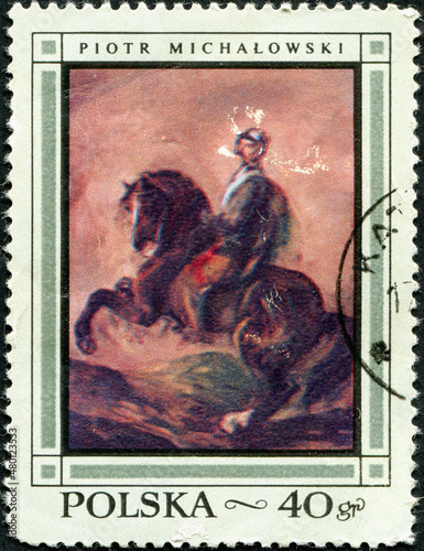 POLAND - CIRCA 1968: a stamp printed in Poland, shows picture of Polish painter Piotr Michalowski