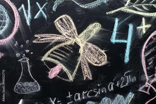 school board with bells drawn in chalk