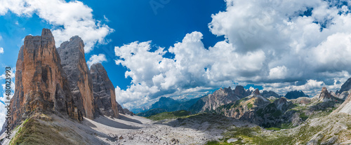 Dolomites in summer. Three peaks of Lavaredo