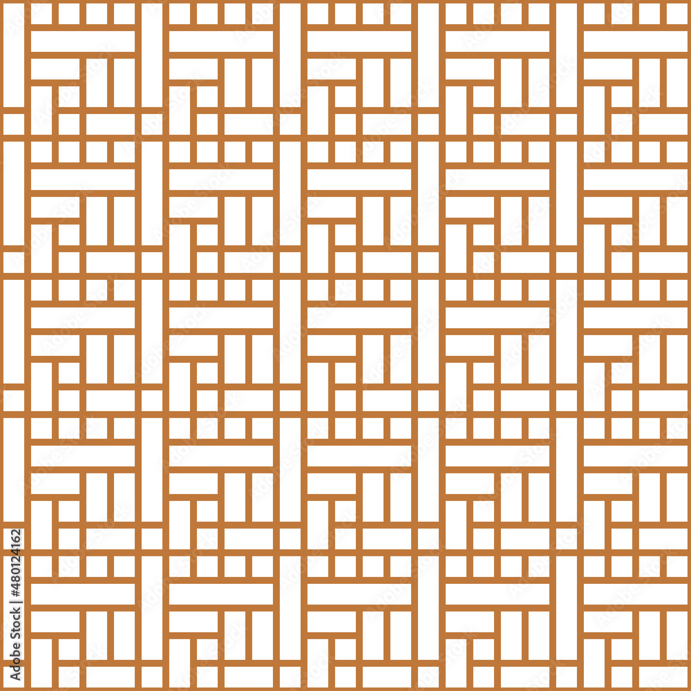 White geometric shapes seamless pattern with brown background. White geometric shapes seamless pattern with brown background.