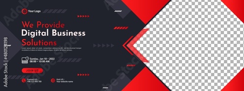 Business conference banner template design for webinar, marketing, online class program, etc