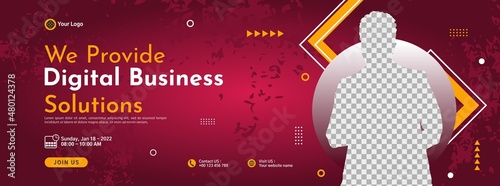 Business conference banner template design for webinar, marketing, online class program, etc