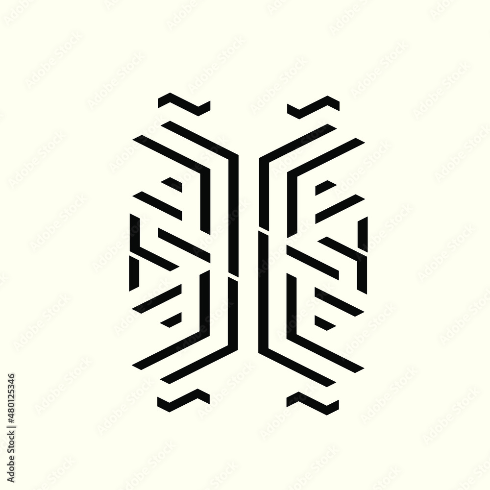 Geometric logo. Abstract sign isolated on light background. Decorative, ornamental icon. Deco design elements. Ornate symbol for business, brand identity. Emblem style illustration graphic.
