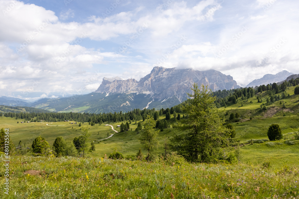 Mountain landscape in the Dolomite Alps in summer