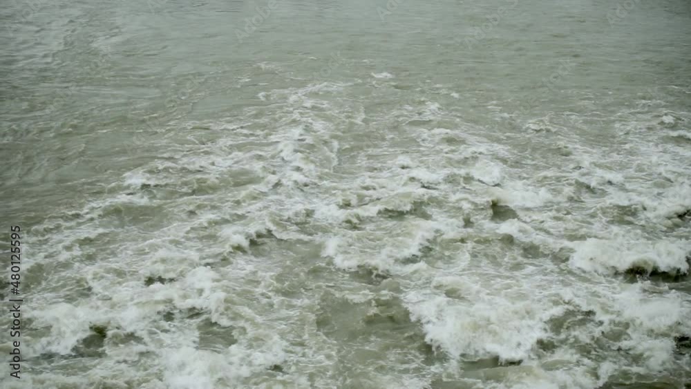 Stormy river in Turkey, top view Stormy river in Turkey, top view