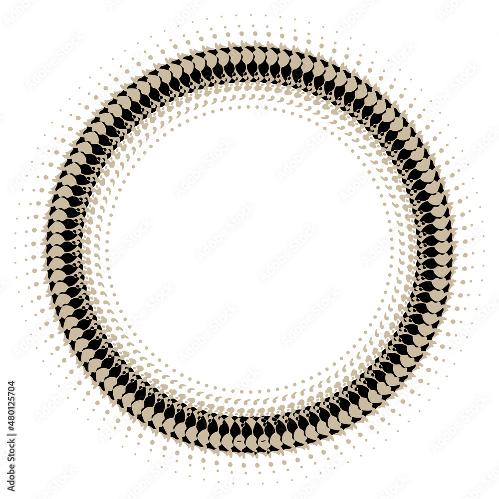 An abstract element of a set of black and beige shapes .3d.