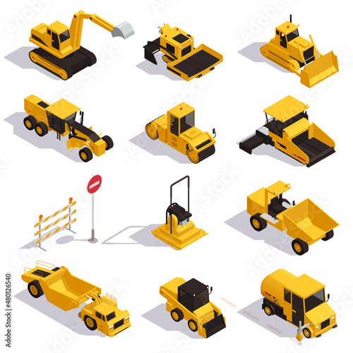 Road Machinery Icon Set