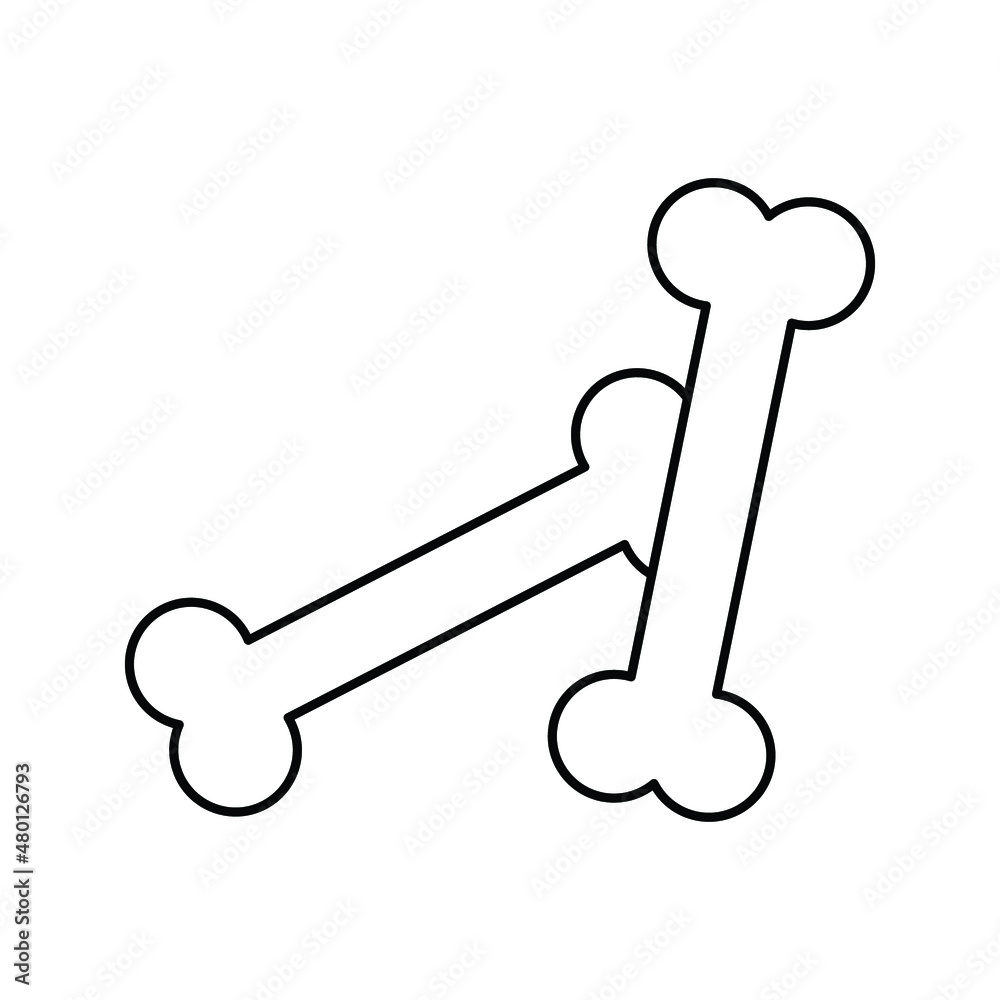 Dog bone icon on white background Dog bone icon on white background