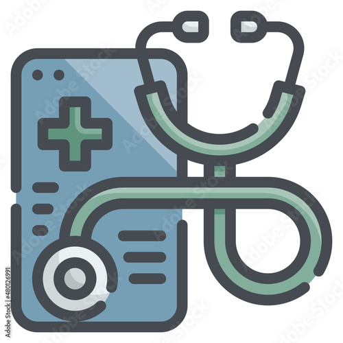 stethoscope line icon