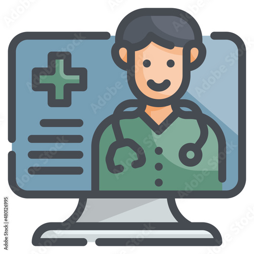 telemedicine line icon