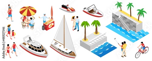 Sea Promenade Icon Set