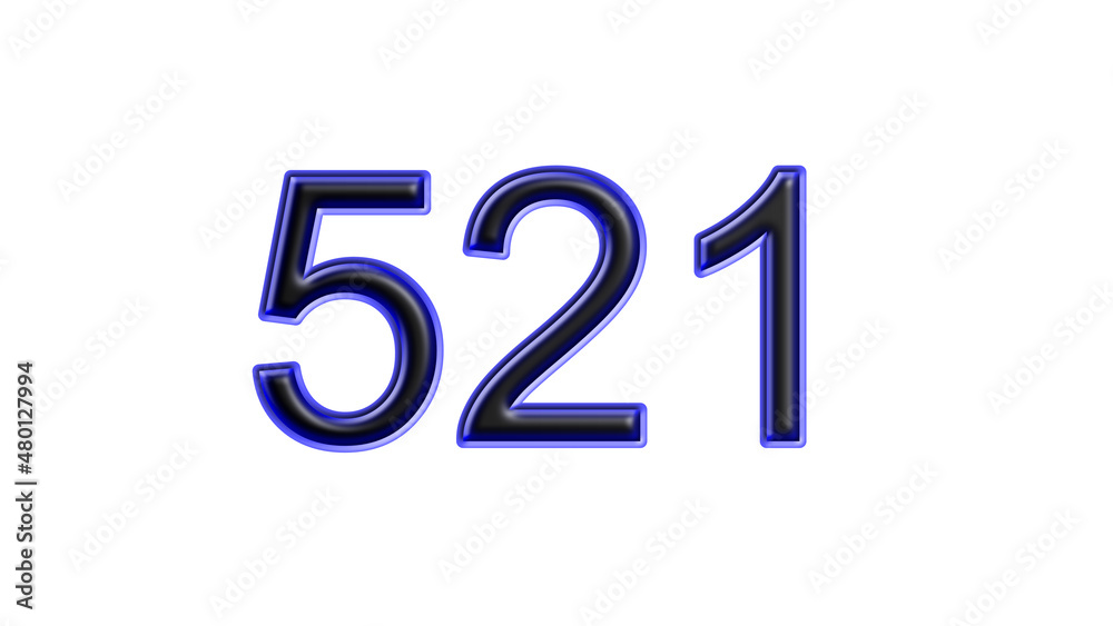 blue 521 number 3d effect white background blue 521 number 3d effect white background
