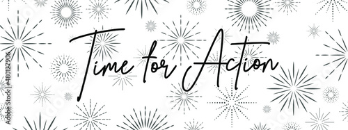 time for action sign on white background	