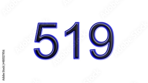 Free Download blue 519 number 3d effect white background - GFXLoad