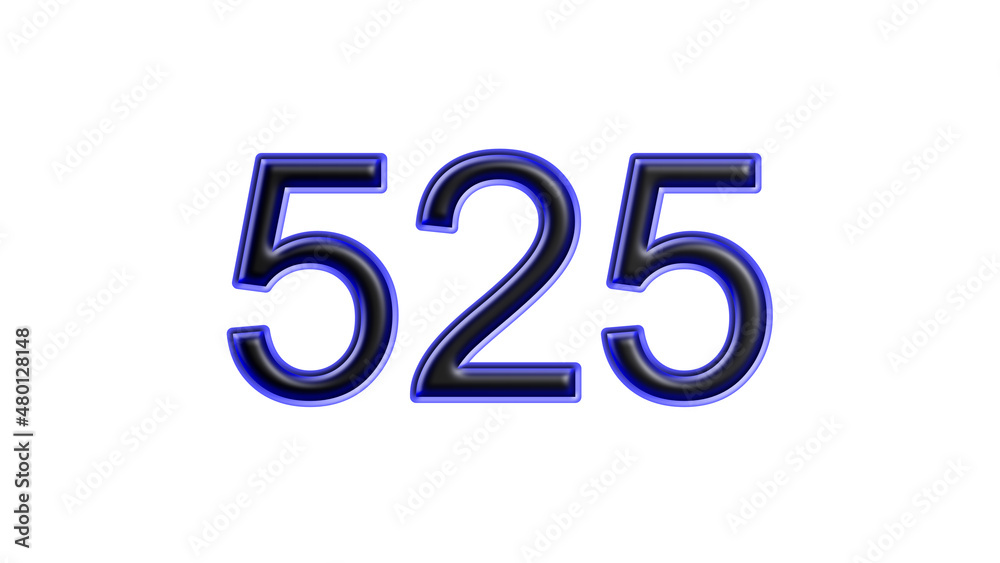 blue 525 number 3d effect white background blue 525 number 3d effect white background