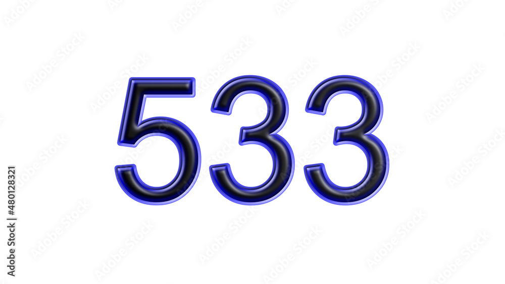 blue 533 number 3d effect white background blue 533 number 3d effect white background