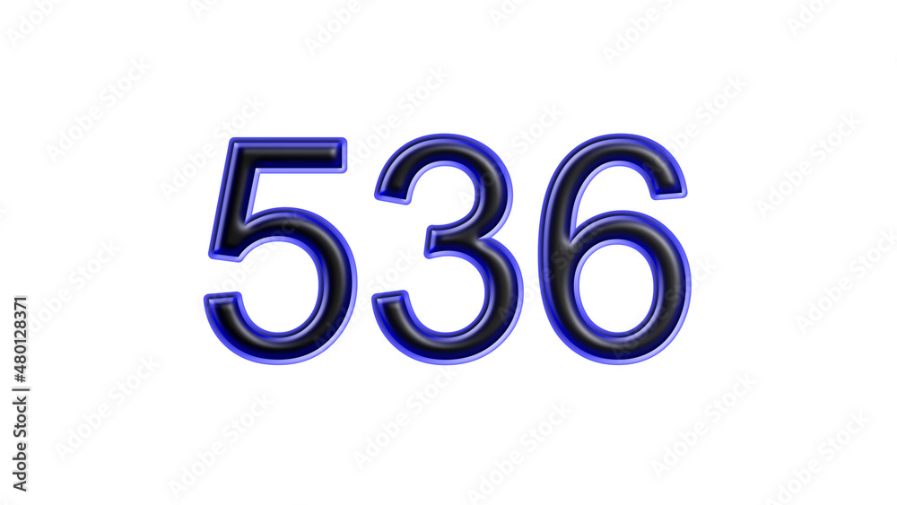 blue 536 number 3d effect white background blue 536 number 3d effect white background