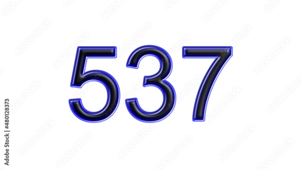 blue 537 number 3d effect white background blue 537 number 3d effect white background