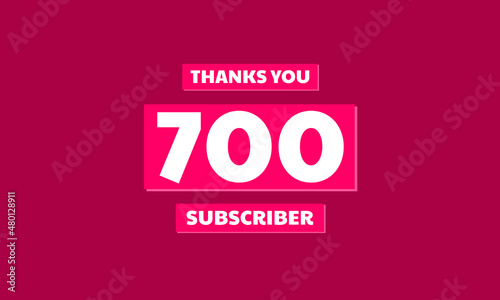 Thank you 700 followers, red violet Greeting card template for social media. © Bagas Dwiargo