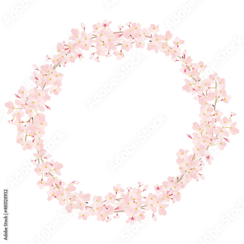 桜　丸型　花カンムリ　フレーム