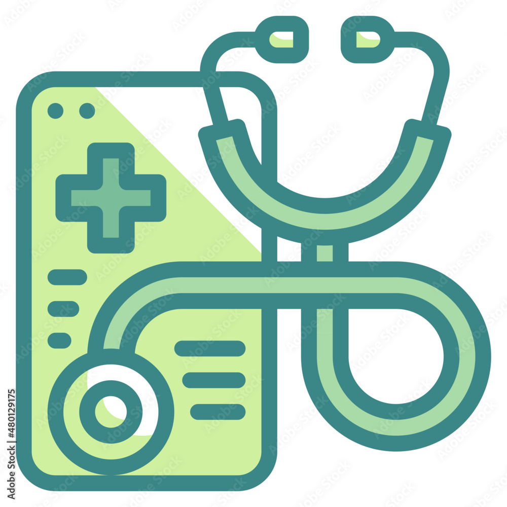 Obraz premium stethoscope blue line icon