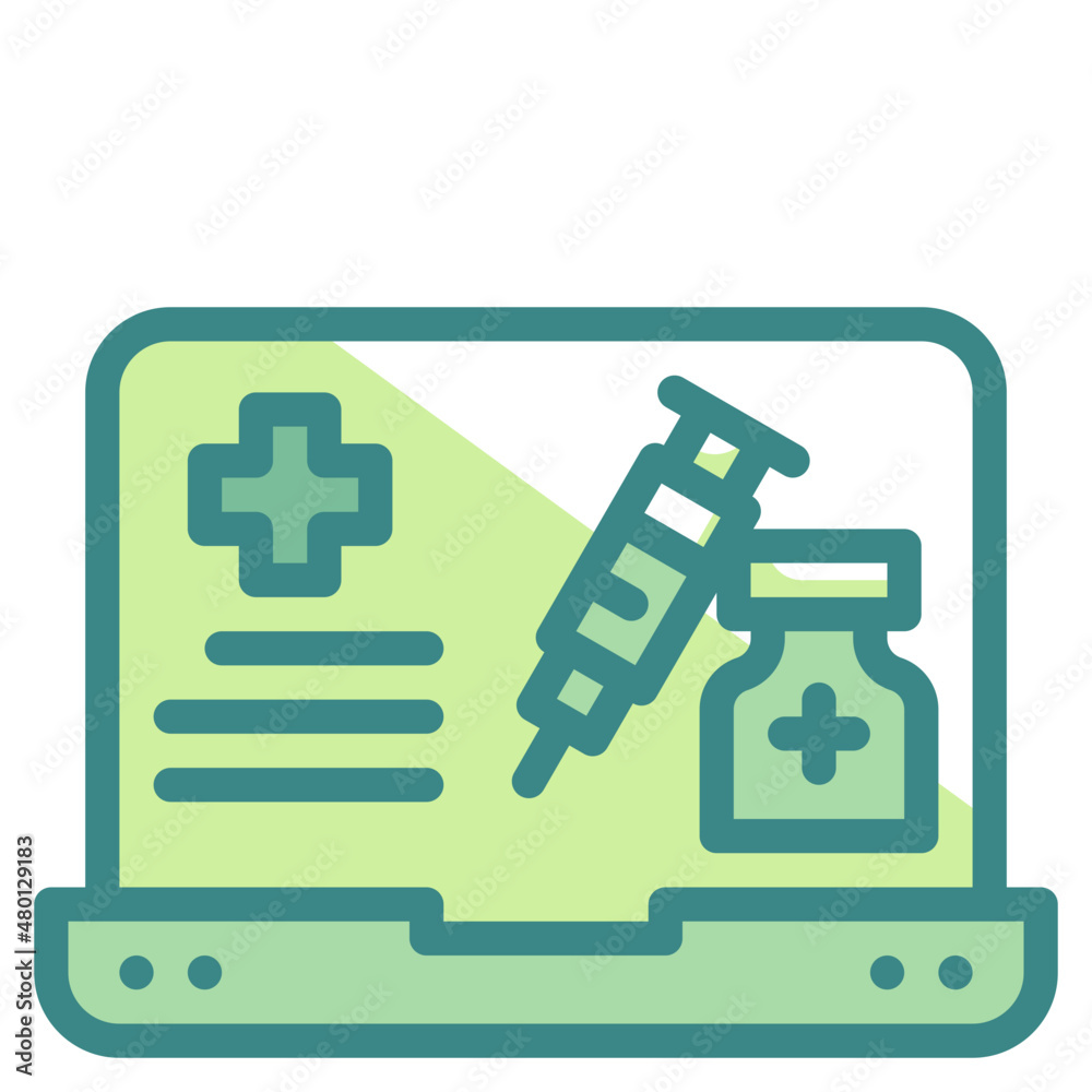 Fototapeta premium vaccine blue line icon