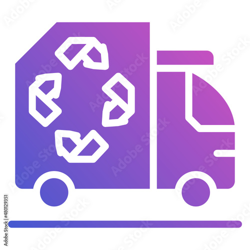 Garbage Truck Recycle flat gradient icon