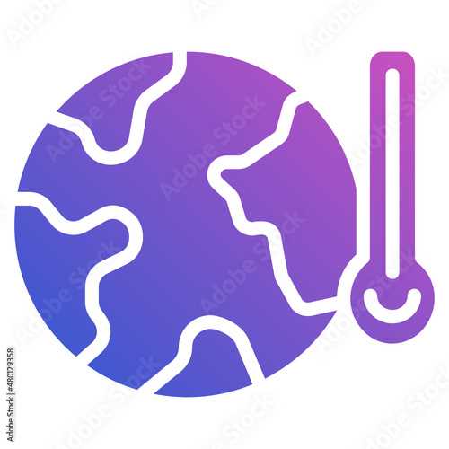 Global Warming flat gradient icon