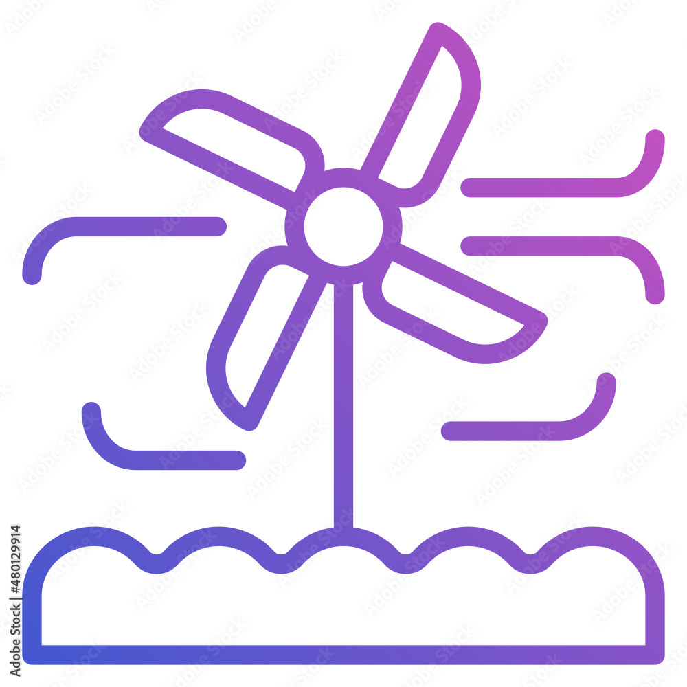 Wind Turbine line gradient icon Wind Turbine line gradient icon
