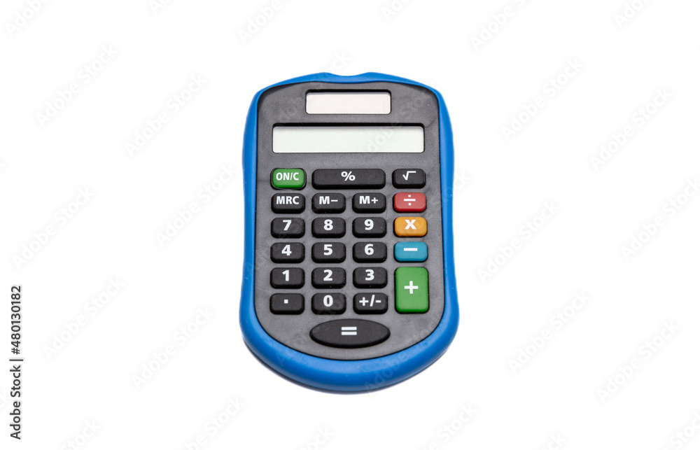Calculator with blank display isolated cutout on white background Calculator with blank display isolated cutout on white background