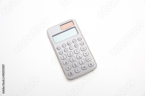 Calculator with blank display isolated cutout on white background