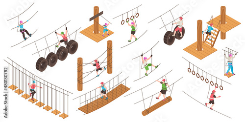 Rope Park Isometric Color Set