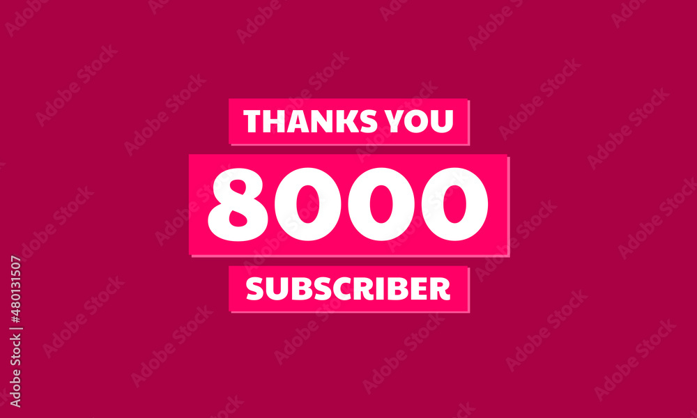Thank you 8000 followers, red violet Greeting card template for social media. Thank you 8000 followers, red violet Greeting card template for social media.