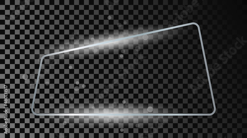 Wallpaper Mural Silver glowing trapezoid shape frame with sparkles Torontodigital.ca