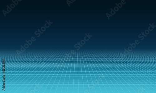 geometric grid background vector illustration horizon deep vanishing point