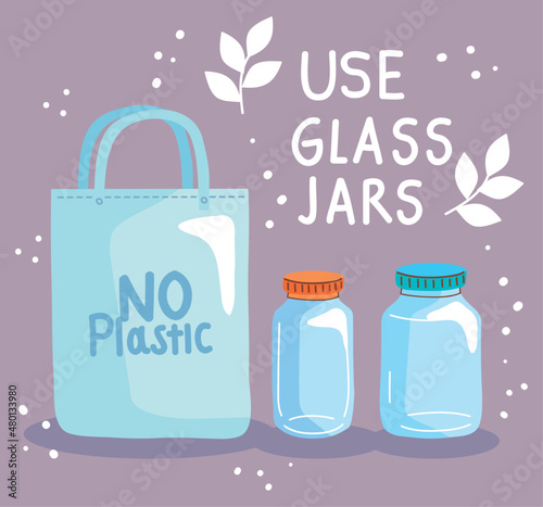 use glass jars lettering
