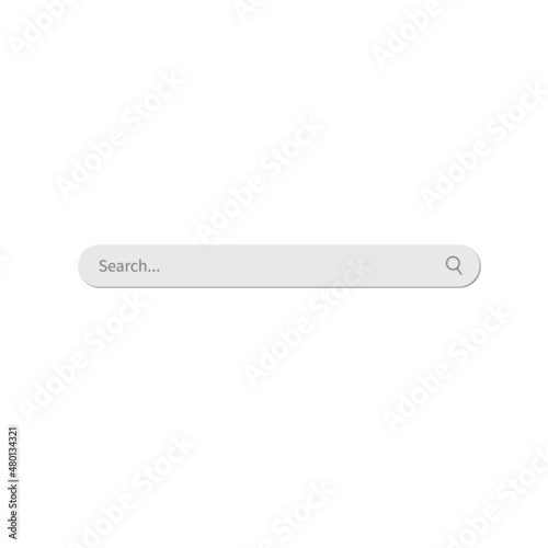 Search bar. Search window with shadow on light background, Neumorphism design. Vector illustration