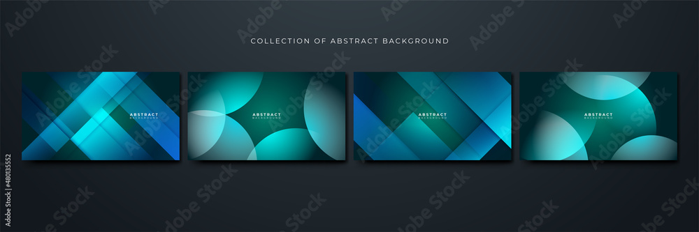 Fototapeta premium Overlap Geometric blue green Colorful abstract Design Background
